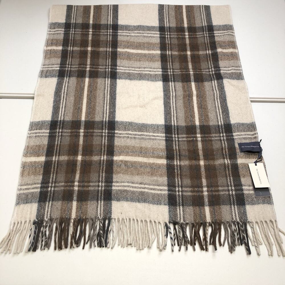 The Tartan Blanket Co. Recycled Wool Knee Blanket Stewart Natural Tartan 70x29